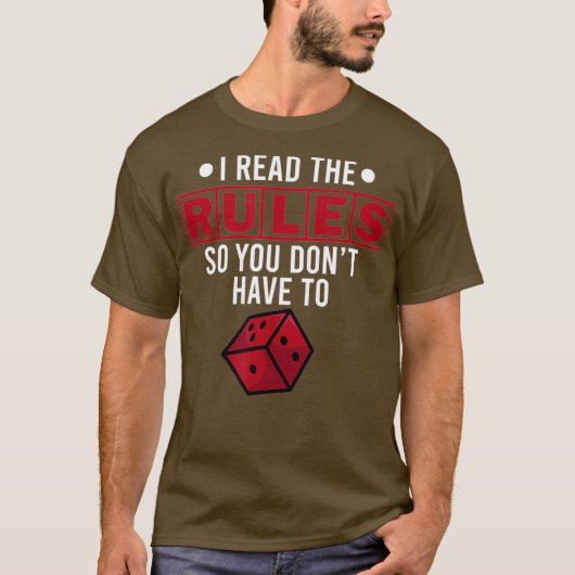 Funny Tabletop Game Gamer Board Ik lees het Reglem T-shirt (Voorkant)