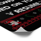 Funny Tacky Santa Knows You Lied On Your Resume Ug Poster (Hoek)