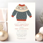 Funny Tacky Ugly kerstSweater Party Kaart