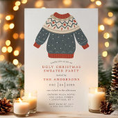 Funny Tacky Ugly kerstSweater Party Kaart