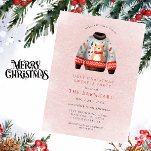 Funny Tacky Ugly kerstSweater Party Kaart