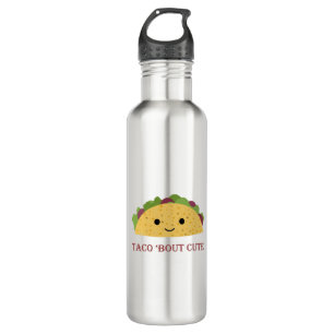 Funny Taco Bout Cute Pun en Kawaii Taco Waterfles