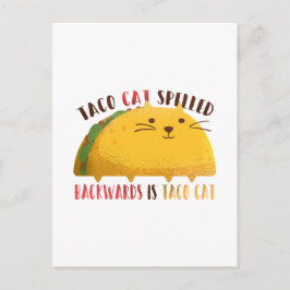 Funny Taco Cat Cartoon Teen Boy Girl Mexican Gifts Briefkaart