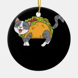 Funny Taco Cat Mexican Food mannen woman kinder je Keramisch Ornament