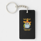 Funny Taco Cat Spelde Mexicaanse Tacocat achteruit Sleutelhanger (Voorkant)