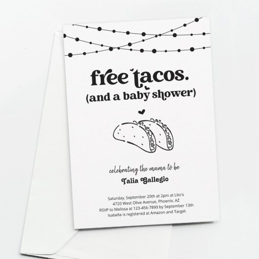 Funny Taco Couple's Baby shower Invitation Kaart