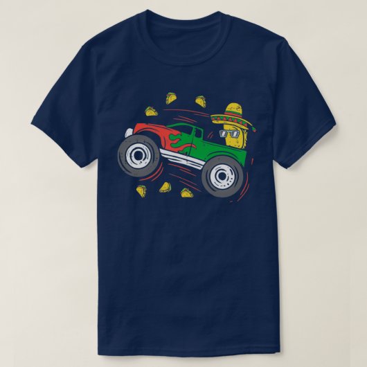 Funny Taco Driving Monster Truck 2 T-shirt (Design voorkant)