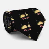 Funny Taco en Nacho Food Cartoon Art Stropdas (Opgerold)