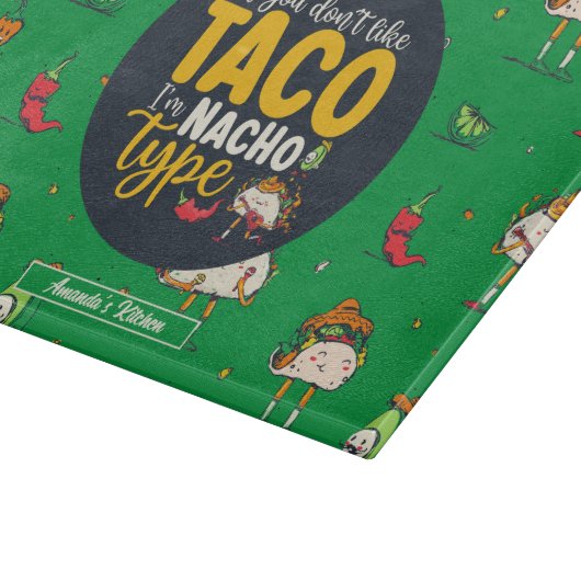 Funny Taco en Nachos Pun Cinco De Mayo Pattern Snijplank (Hoek)