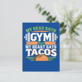 Funny Taco Gym Briefkaart (Staand voorkant)