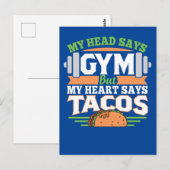 Funny Taco Gym Briefkaart (Voorkant / Achterkant)