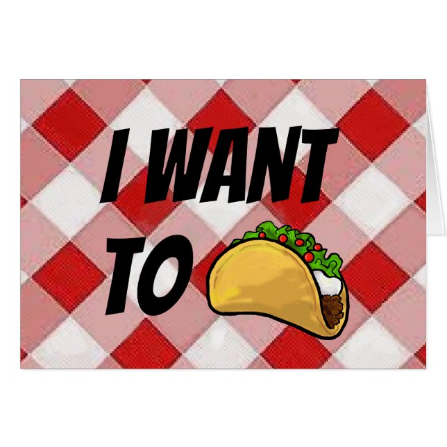 Funny Taco I Love You Kaart (Voorkant Horizontaal)