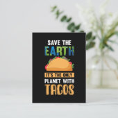 Funny Taco Lover Earth Day World Environment Food Briefkaart (Staand voorkant)