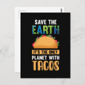 Funny Taco Lover Earth Day World Environment Food Briefkaart (Voorkant / Achterkant)