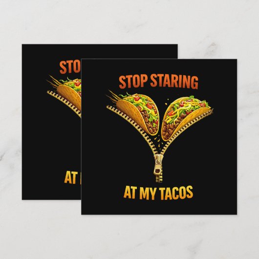 Funny Taco Lover Stop Staring Menu (Voorkant / Achterkant)