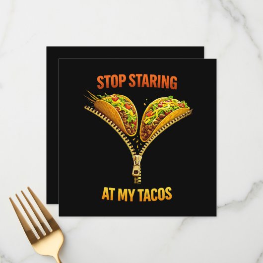 Funny Taco Lover Stop Staring Menu (Voorkant / Achterkant in situ)