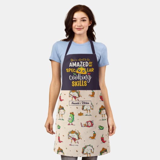 Funny Taco Pun spectaculair koken Mexicaans eten Schort (Gedragen)