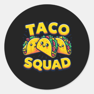 Funny Taco Squad Cute Mexican Food Lover Ronde Sticker