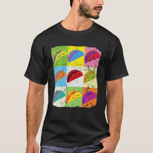Funny Taco T, Pop Art Taco, Taco Lover T-shirt (Voorkant)