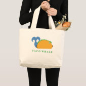 Funny Taco Whale Cartoon Character Grote Tote Bag (Voorkant (product))