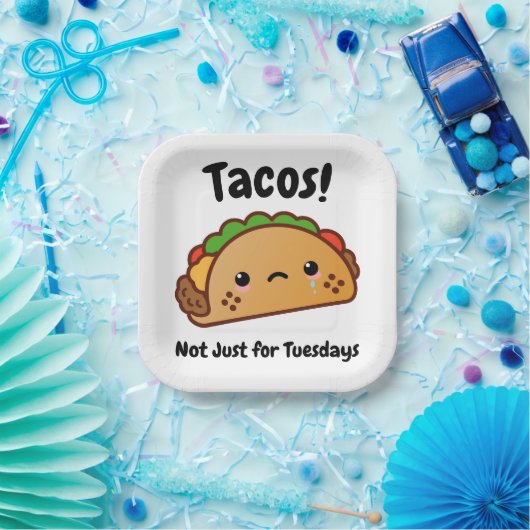 Funny Tacos is niet alleen voor dinsdagen. Papieren Bordje (Feest)