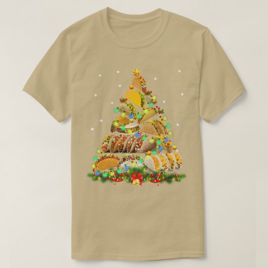 Funny Tacos-kerstboom Ugly KerstSweater T-shirt (Design voorkant)