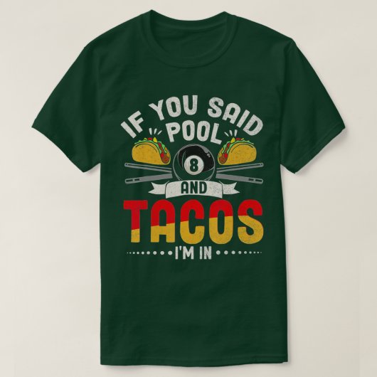 Funny Tacos Pool Lover Billiards Player Mexicaans  T-shirt (Design voorkant)