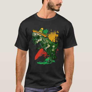 Funny tacosaurus met sombrero Reptiles dinos T-shirt