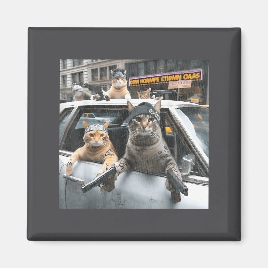 Funny Tactical Cat Meme Military Style Magneet (Voorkant)