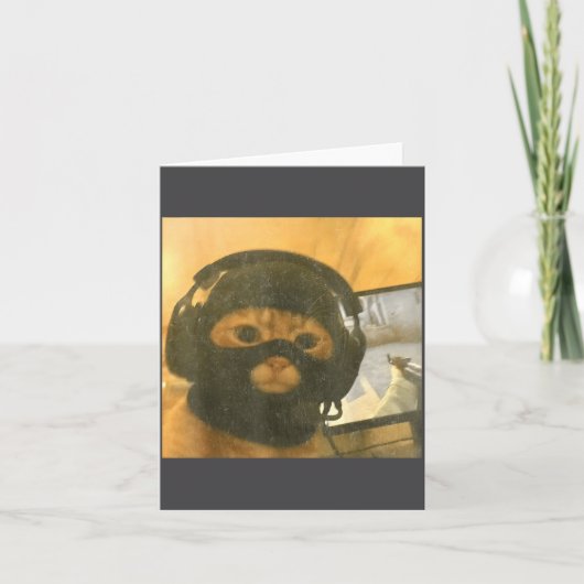 Funny Tactical Gamer Cat Meme Graphic  Kaart (Voorkant)