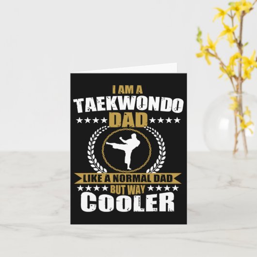 Funny Tae Kwon vecht vader Taekwondo mannen Ko Kaart (Gele Bloem)