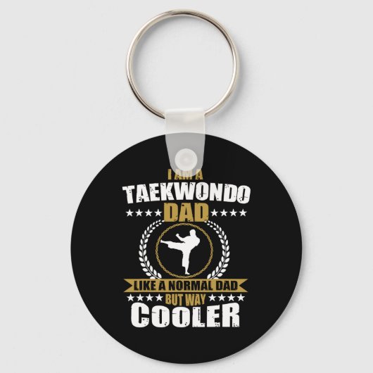 Funny Tae Kwon vecht vader Taekwondo mannen Ko Sleutelhanger (Voorkant)