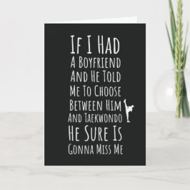 Funny Taekwondo Cards For Teen Girls For Her Women Kaart