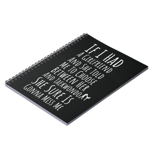 Funny Taekwondo Gifts For Him Martial Arts Men Boy Notitieboek (Linkerzijde)