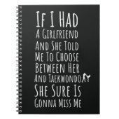 Funny Taekwondo Gifts For Him Martial Arts Men Boy Notitieboek (Voorkant)