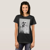 Funny Tail Dog Golden Retriever With Sungles Marti T-shirt (Voorkant volledig)