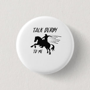 Funny Talk DERBY to Me Horse and Jockey Horse Race Ronde Button 3,2 Cm