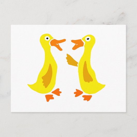 Funny Talking Ducks Art Briefkaart (Voorkant)