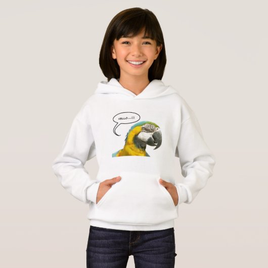 Funny Talking Parrot Face Hoodie (Voorkant volledig)