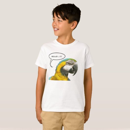Funny Talking Parrot Face T-Shirt (Voorkant volledig)