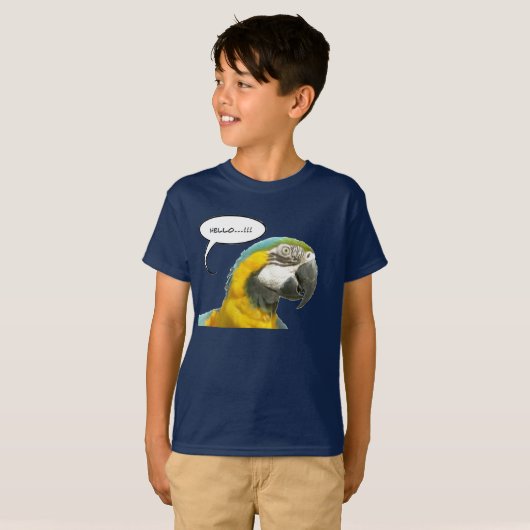 Funny Talking Parrot Face T-Shirt (Voorkant volledig)