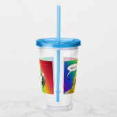 Funny Talking Parrot Rainbow Acryltumbler Acryl Drinkbeker (Rechts)