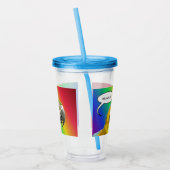 Funny Talking Parrot Rainbow Acryltumbler Acryl Drinkbeker (Links)
