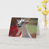 Funny Tallking Goat Photograph Kaart (Gele Bloem)