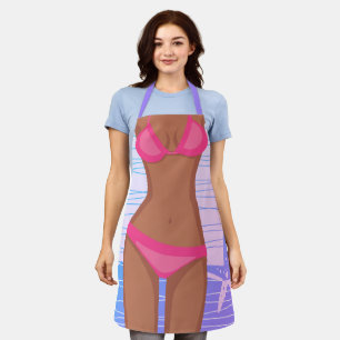 Funny Tan Pink Bikini GIrl Schort