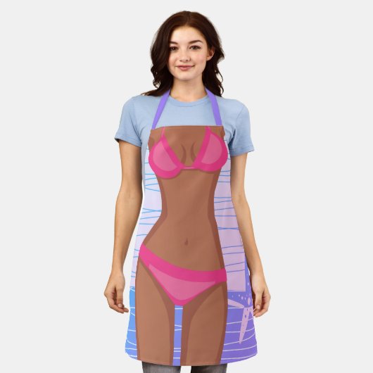 Funny Tan Pink Bikini GIrl Schort (Gedragen)