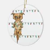 Funny Tangled Grumpy Holiday Cat kerstboom Keramisch Ornament (Links)