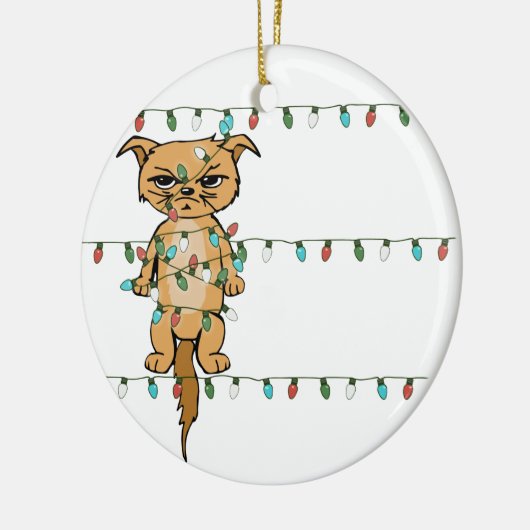 Funny Tangled Grumpy Holiday Cat kerstboom Keramisch Ornament (Links)