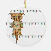 Funny Tangled Grumpy Holiday Cat kerstboom Keramisch Ornament (Achterkant)