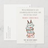 Funny Tangled-werkkerstlampjes Cat Gift Feestdagenkaart (Voorkant / Achterkant)